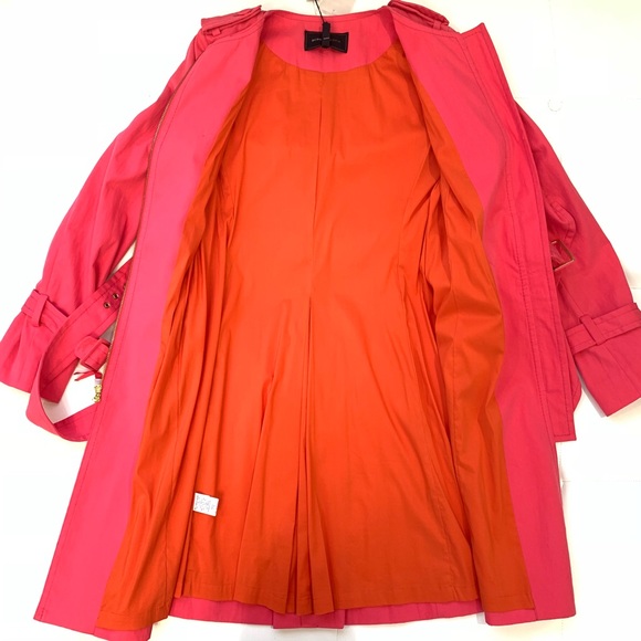 BCBG MAXAZRIA Pink Trench Coat Sz S - Picture 8 of 8